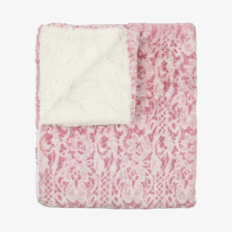 Peluche Lace Fur Blanket - Pink