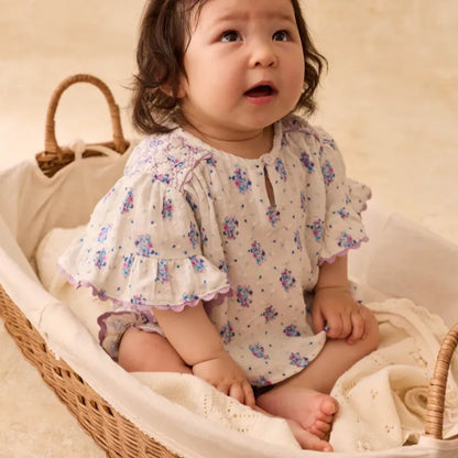 Floral Shirt And Bloomer - Cream