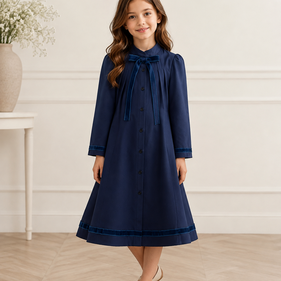 Frida Shirt Dress - Navy Blue