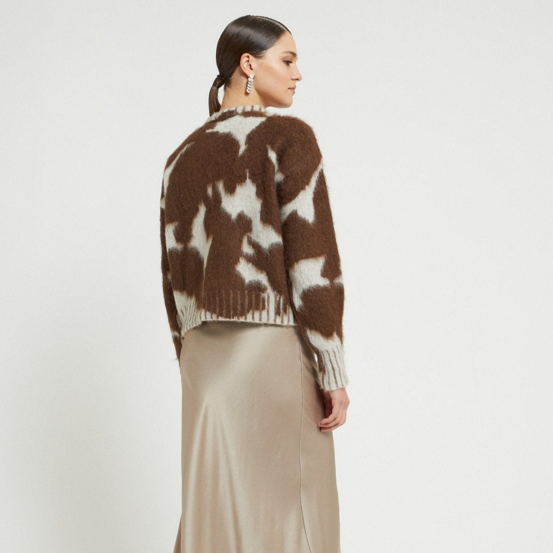 Printed Sweater - Brown