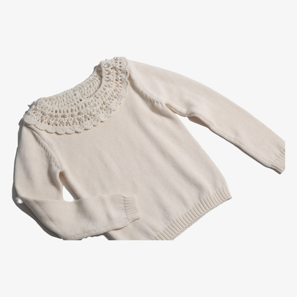 Crochet Pearl Turtleneck - Opal