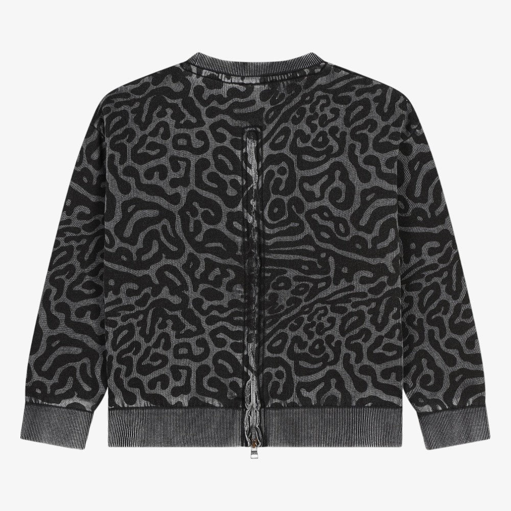 Animal Print Hoodie - Black