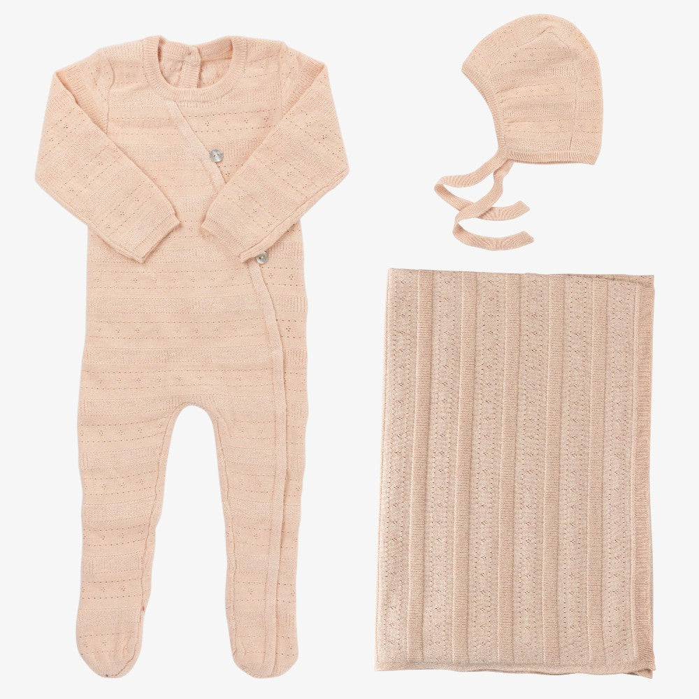 Pointelle Knit Take Me Home Set - Pink