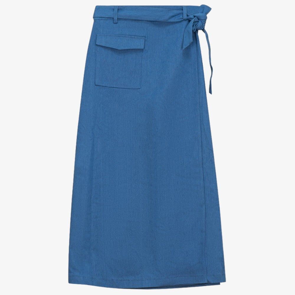 Gem Pocket Denim Skirt - Light Denim