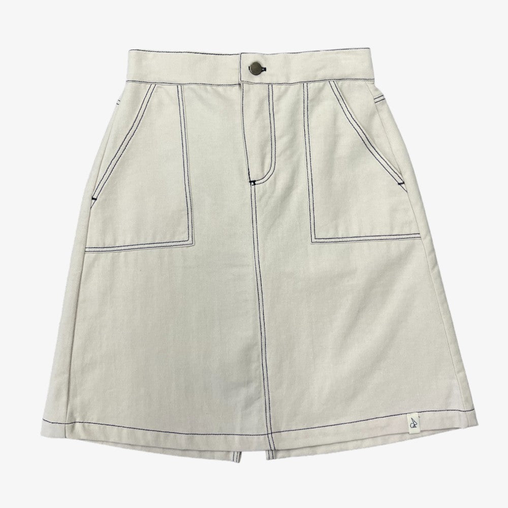 Cassie Twill Skirt - Biscuit