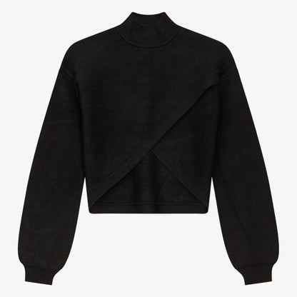 Wrap Turtleneck - Black