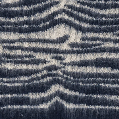 Zebra Pattern Sweater - French Navy