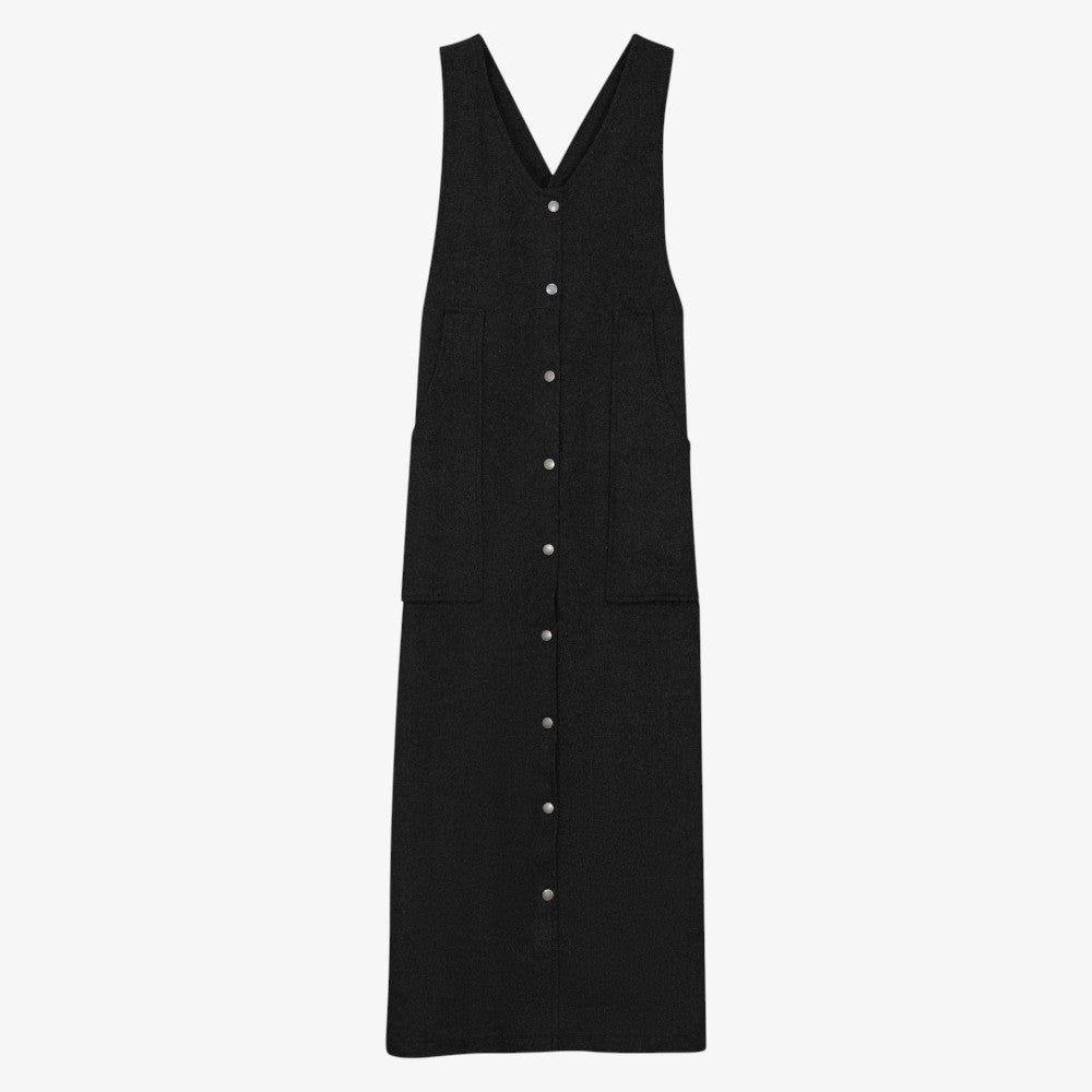 Wool Button Jumper - Black
