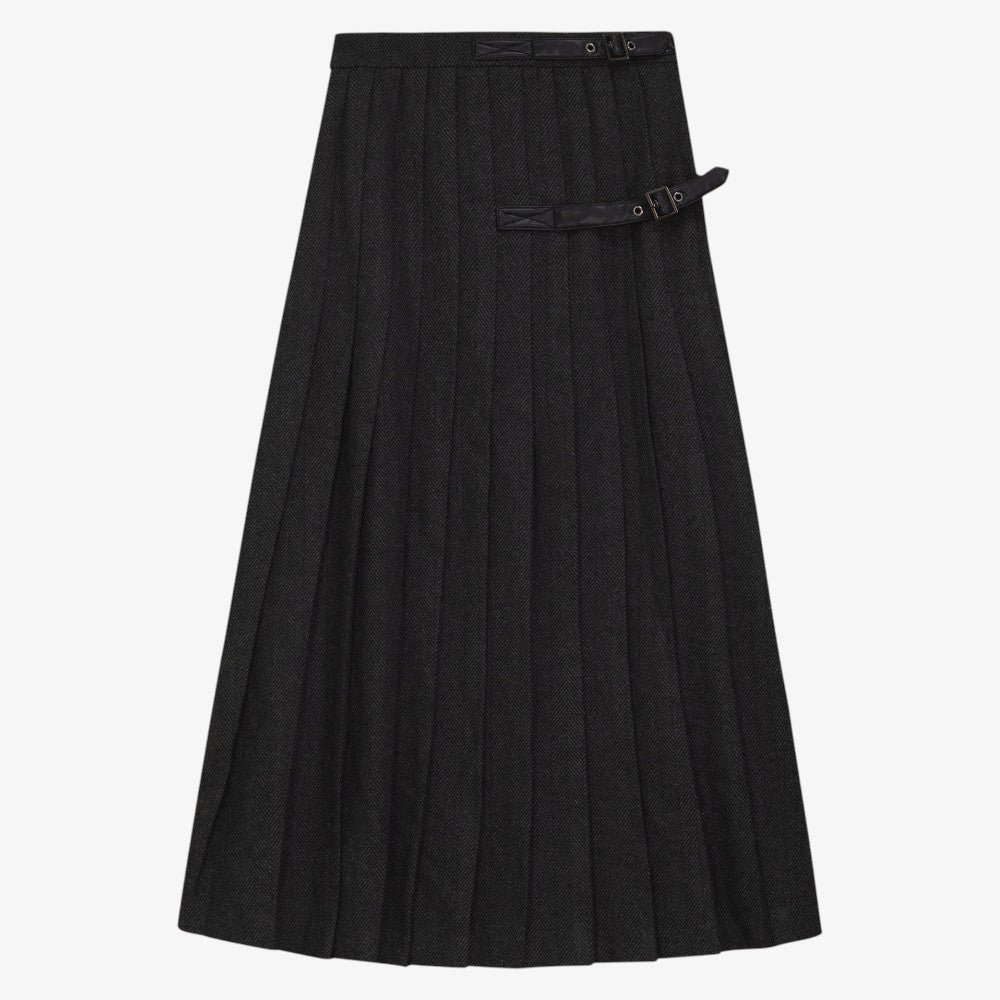 Pleated Skirt - Black &amp; Grey