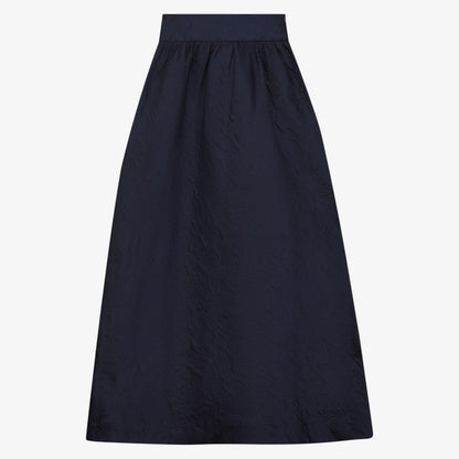 Bow Brocade Skirt - Navy