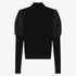 Taffeta Sleeve Turtleneck - Black