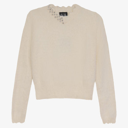 Furry Scallop Sweater - Cream
