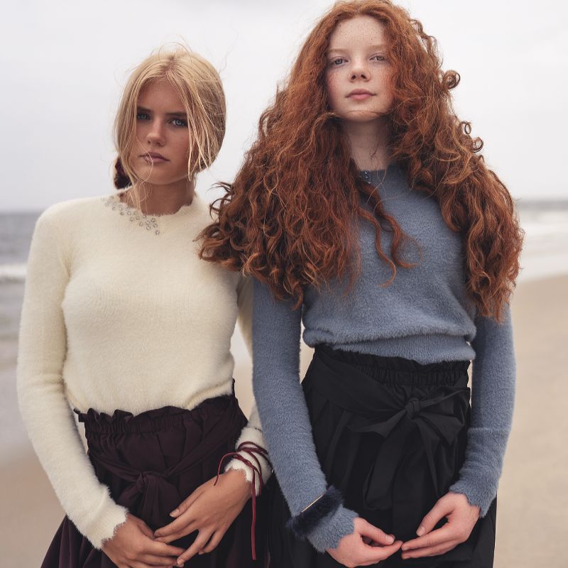 Furry Scallop Sweater - Cream