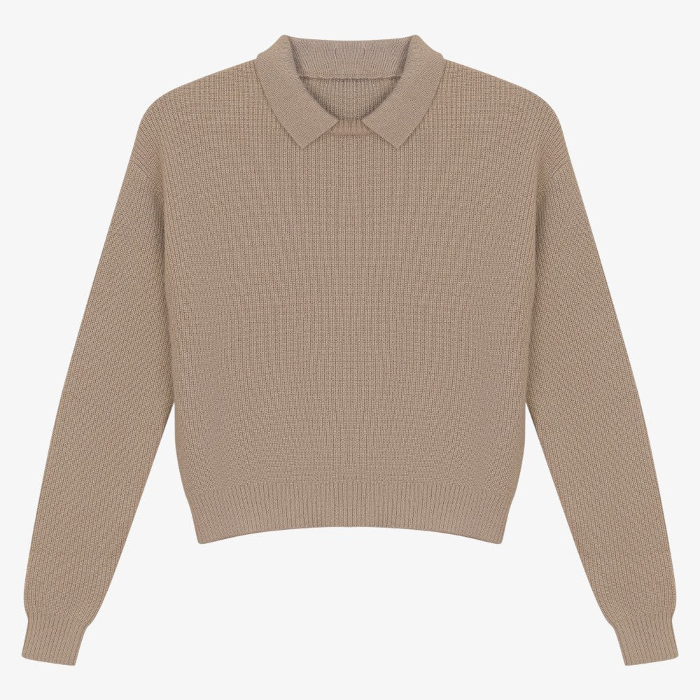 Collar Crew Sweater - Oat