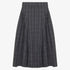 Gathered Button Skirt - Grey Plaid
