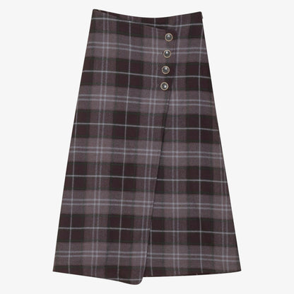Wool Wrap Skirt - Plum
