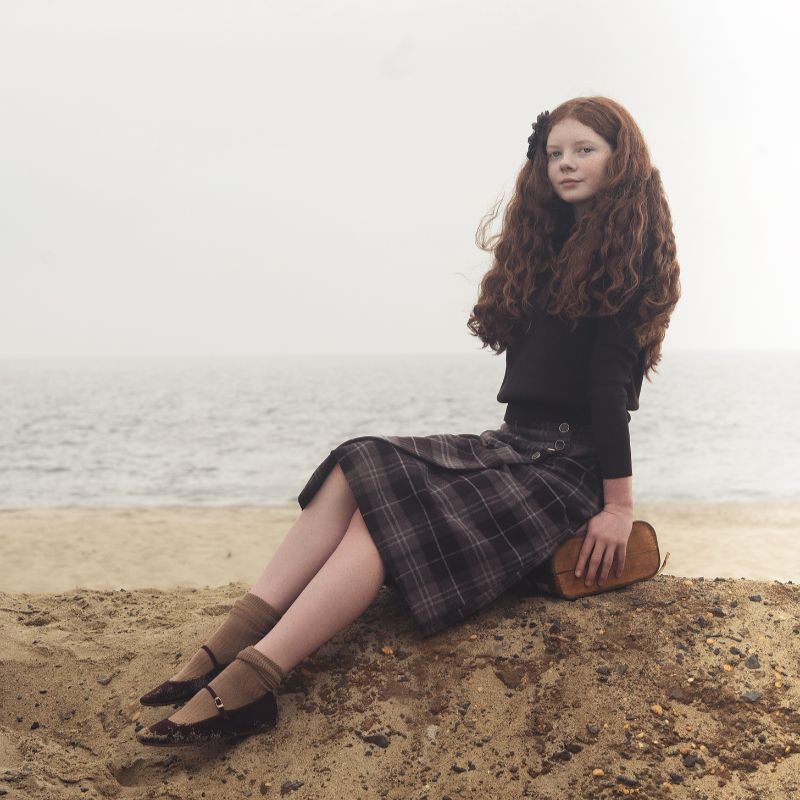 Wool Wrap Skirt - Plum