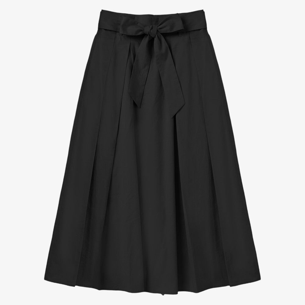 Bow Taffeta Skirt - Black