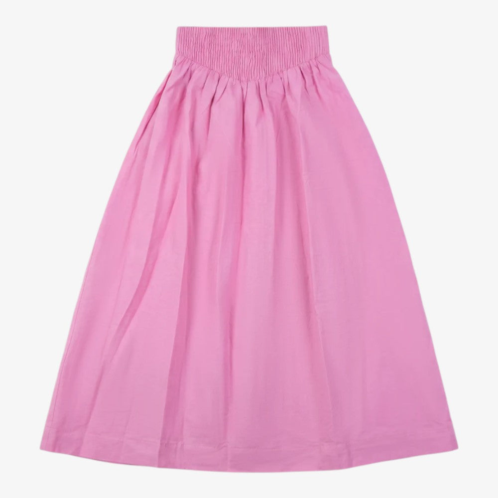 Smocked Button Down Skirt - Pink