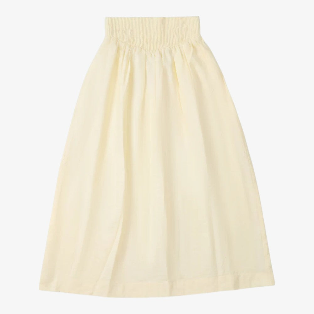 Smocked Button Down Skirt - Yellow