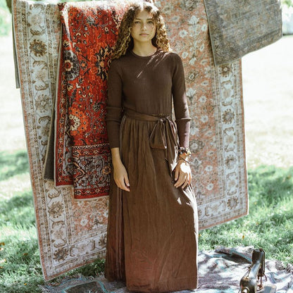 Taffeta Dress - Brown