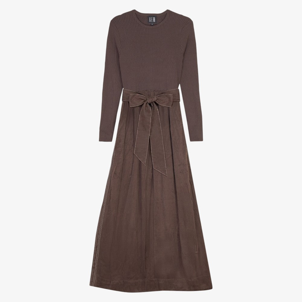 Taffeta Dress - Brown