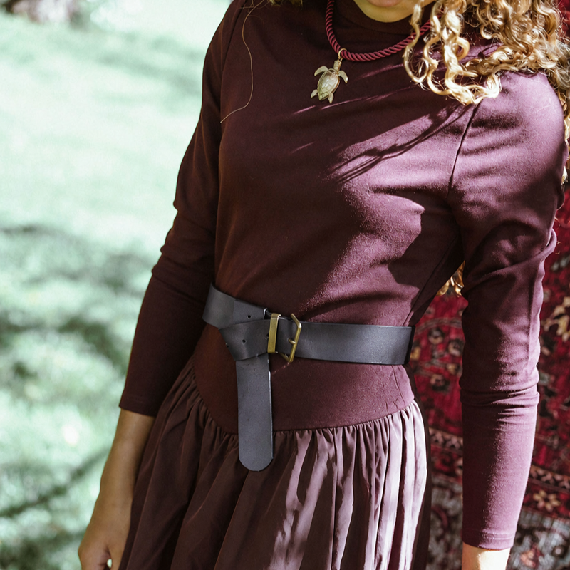 V Yoke Brocade Dress - Burgundy