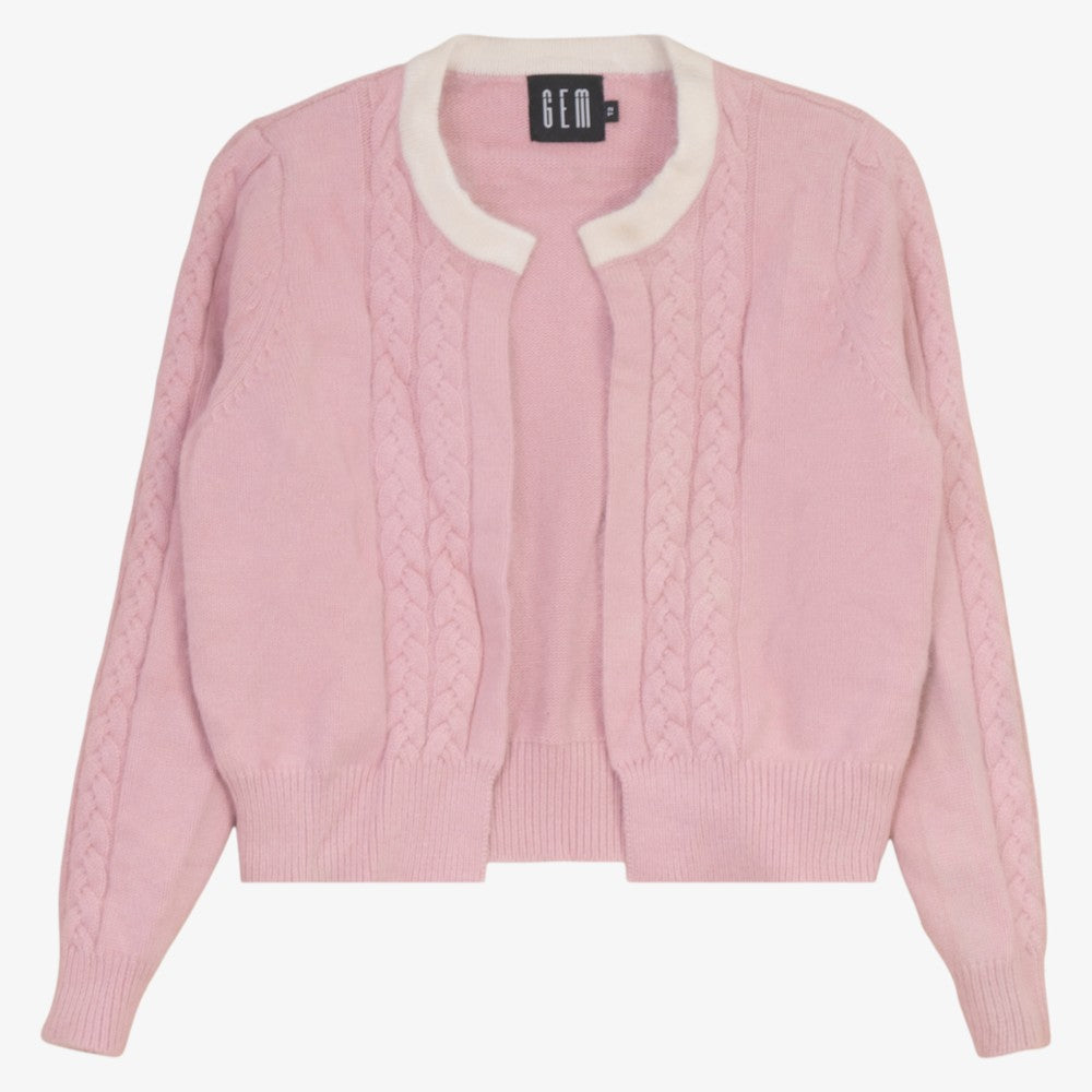 Mohair Cable Sweater - Pink