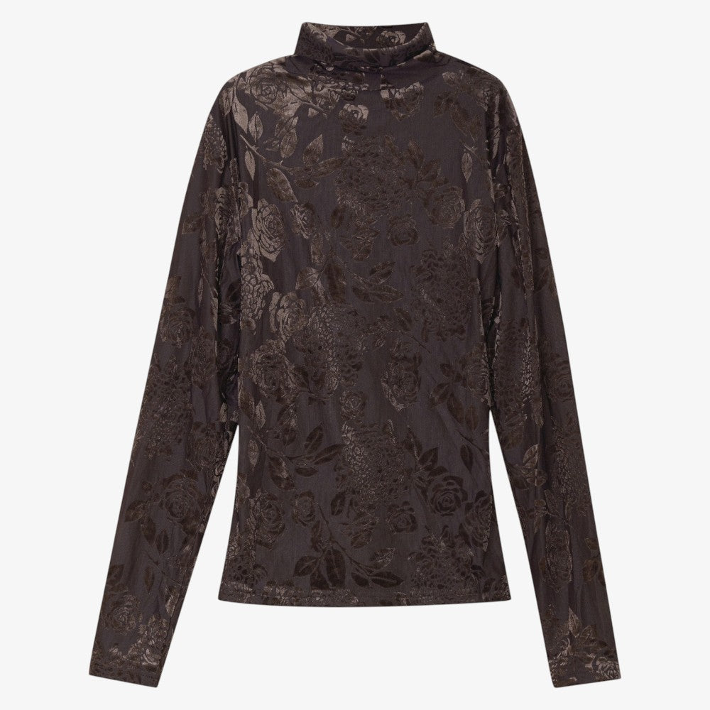 Velvet Turtleneck - Brown