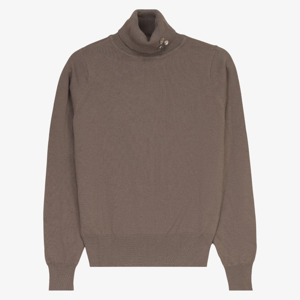 Brooch Turtleneck - Taupe