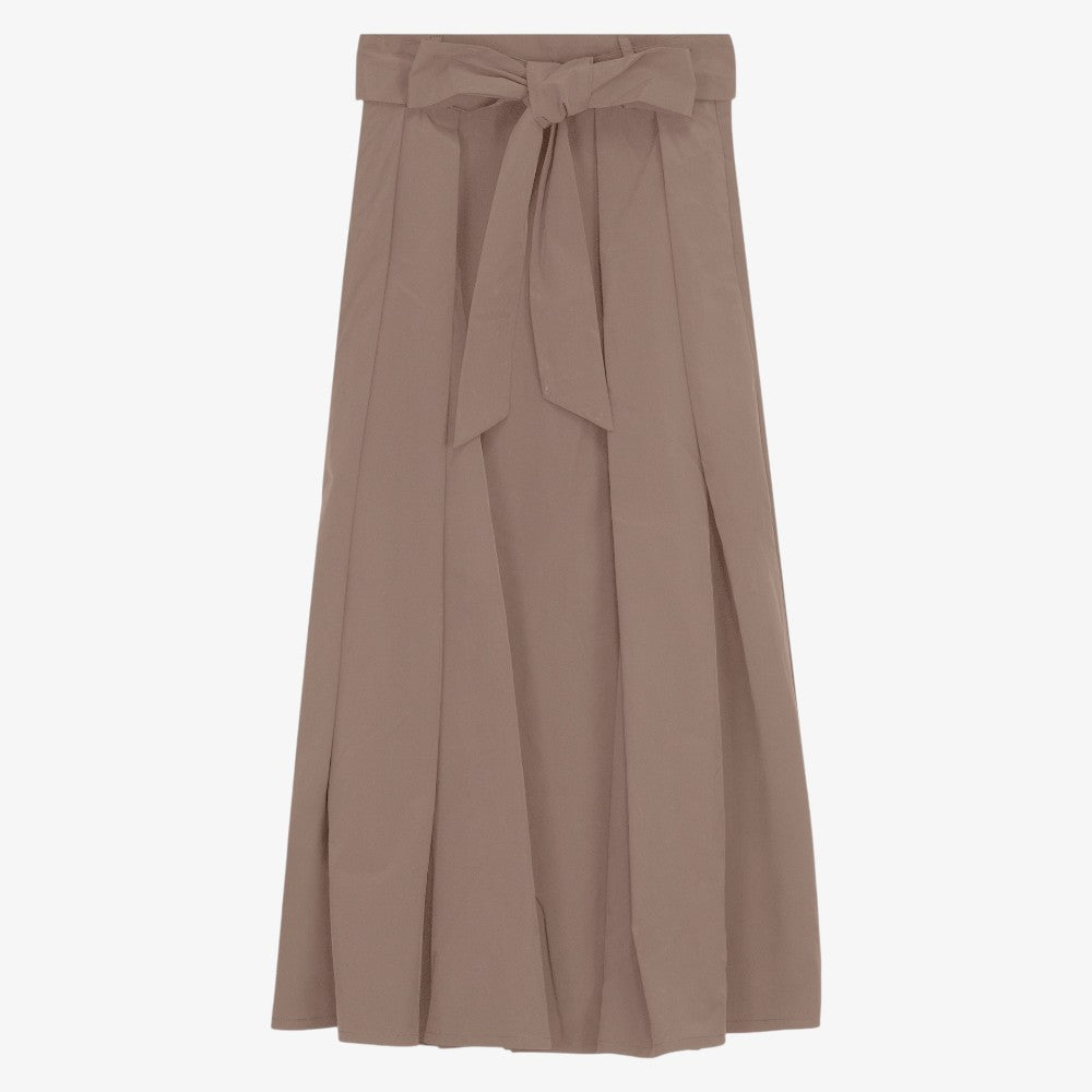 Bow Taffeta Skirt - Taupe