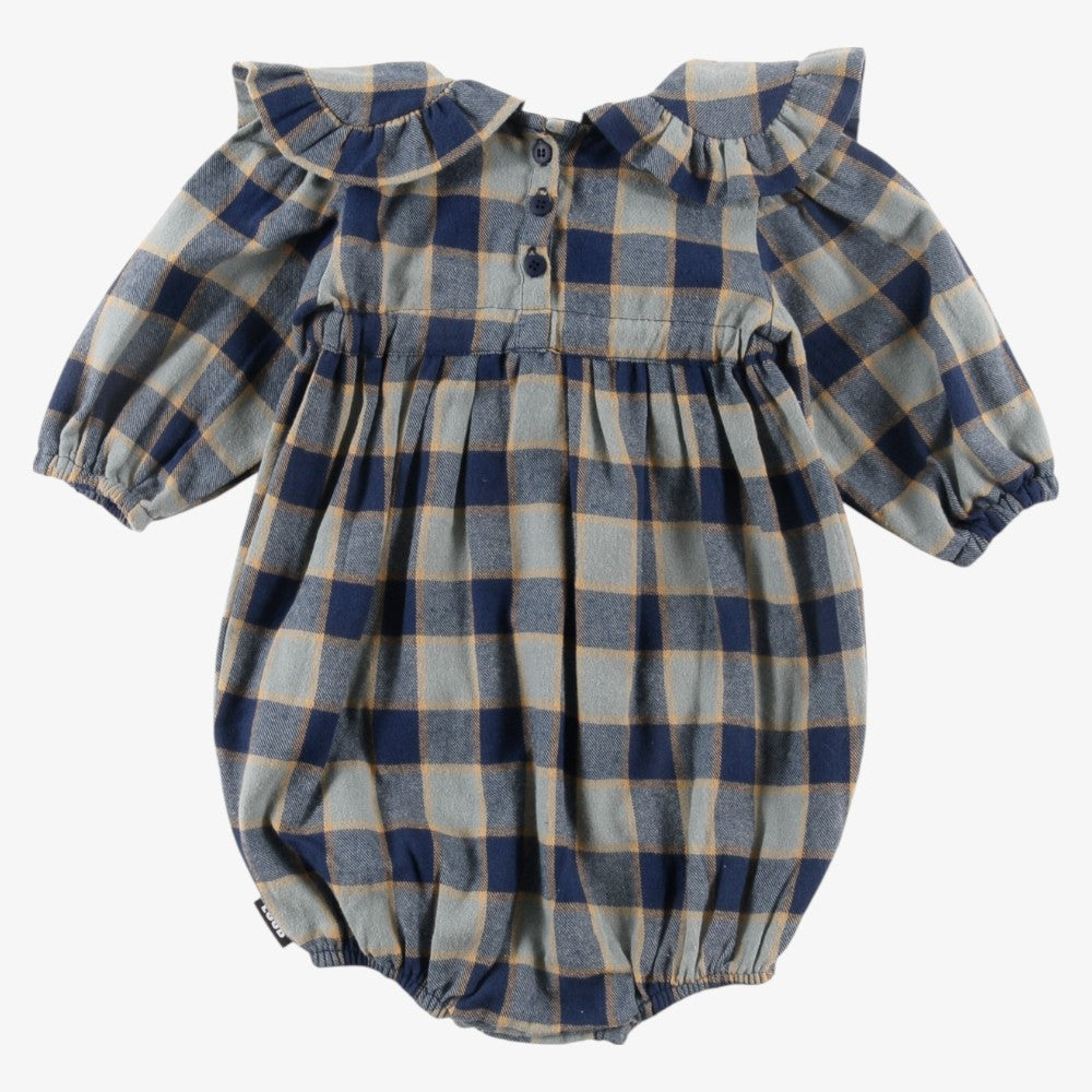 Collar Romper - Indigo Check