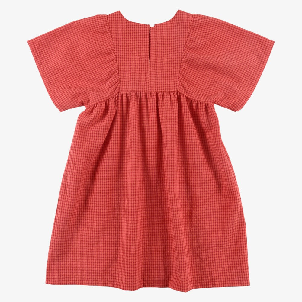 Heart Pocket Dress - Red Check