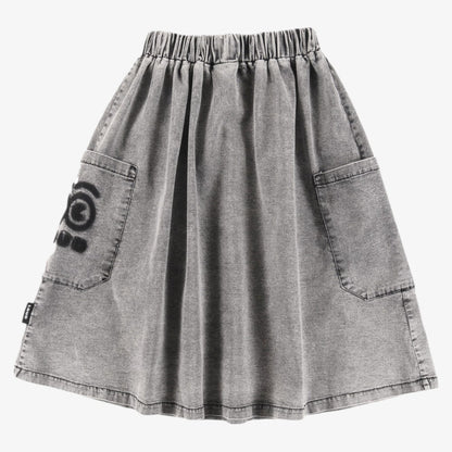 Time Midi Skirt - Light Grey