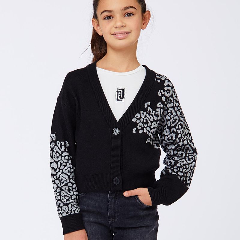 Leopard Cardigan - Black