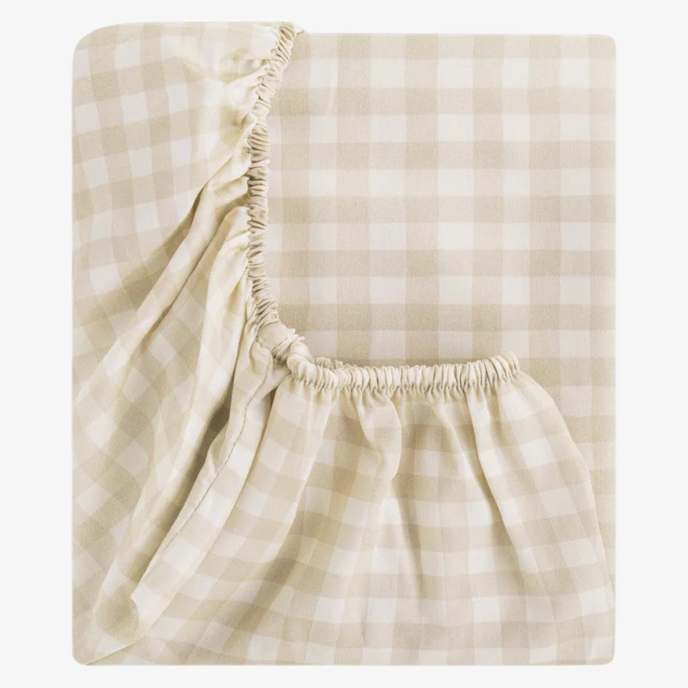 Crib Sheet - Gingham Beige