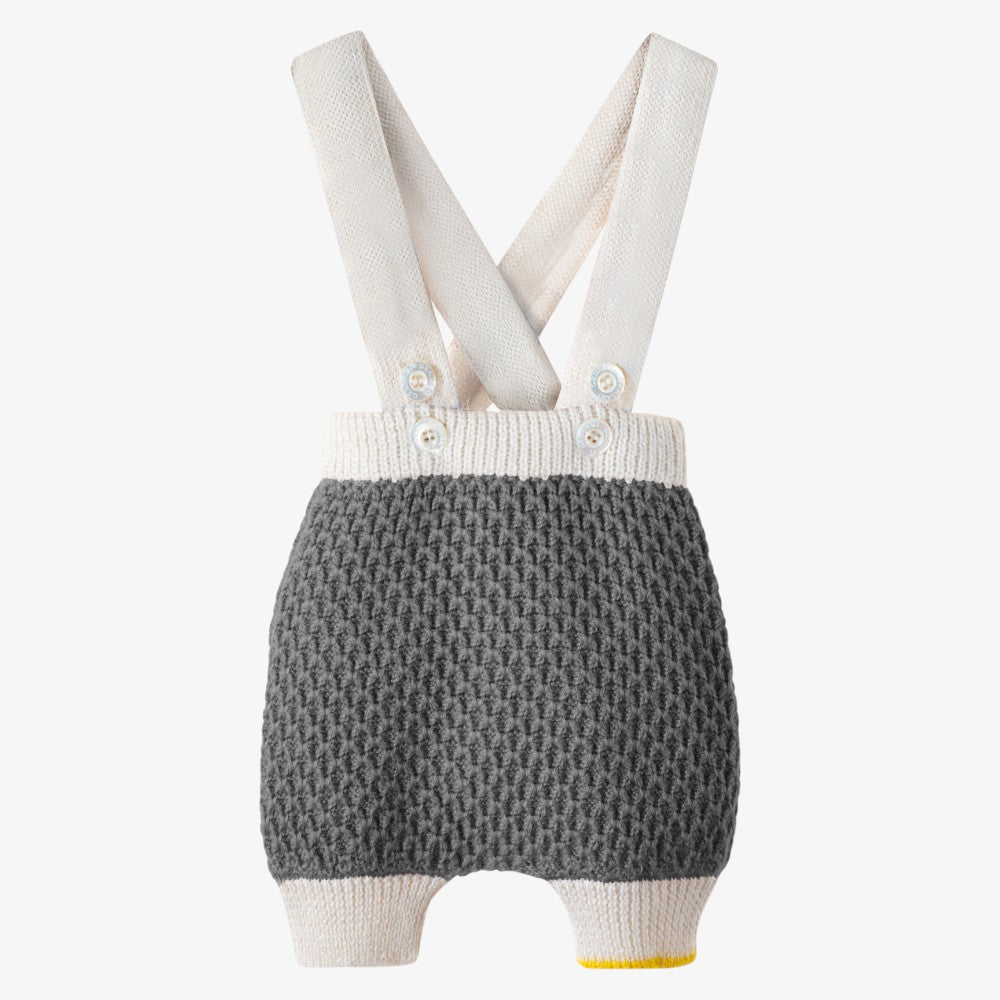 Honeycomb Knit Sweater With Suspender Pants - Offwhite &amp; Grey
