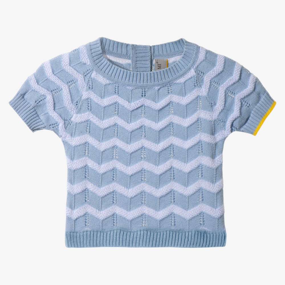 Zigzag Sweater And Shorts - Silver Blue