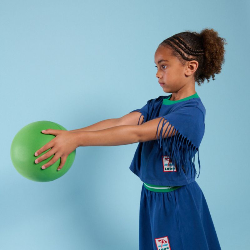 Embroidered Patch Skirt - Navy