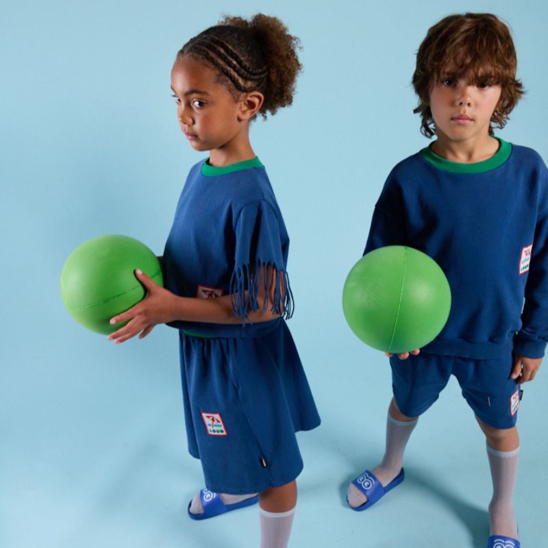 Embroidered Patch Skirt - Navy