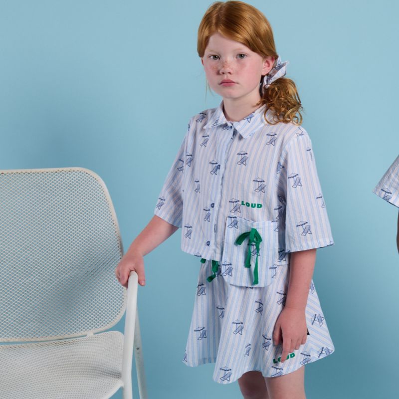 Logo Crop Shirt - Light Blue