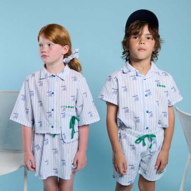 Logo Crop Shirt - Light Blue