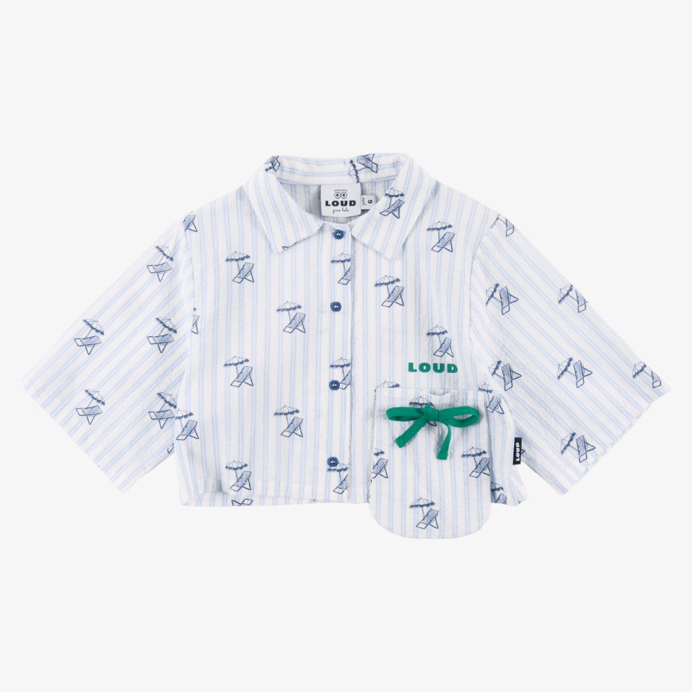 Logo Crop Shirt - Light Blue