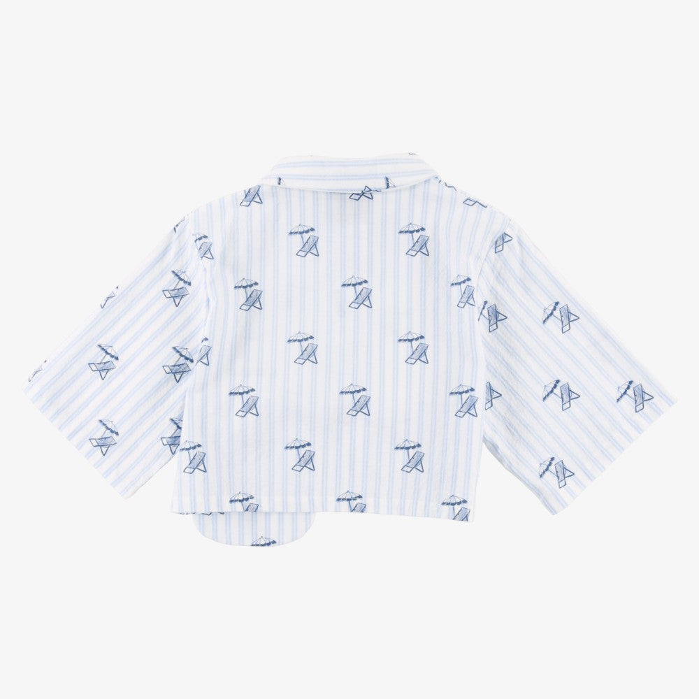 Logo Crop Shirt - Light Blue