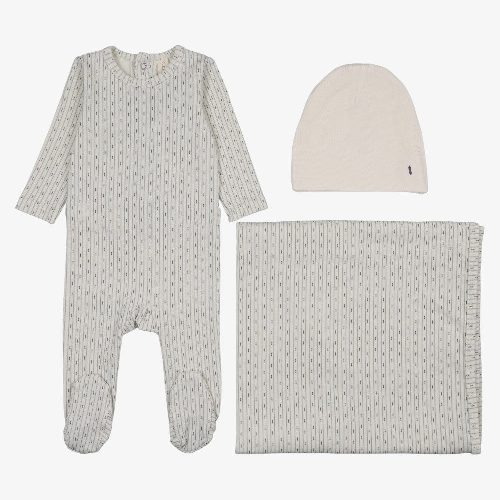 Gem Stripe Take Me Home Set - Cream &amp; Blue