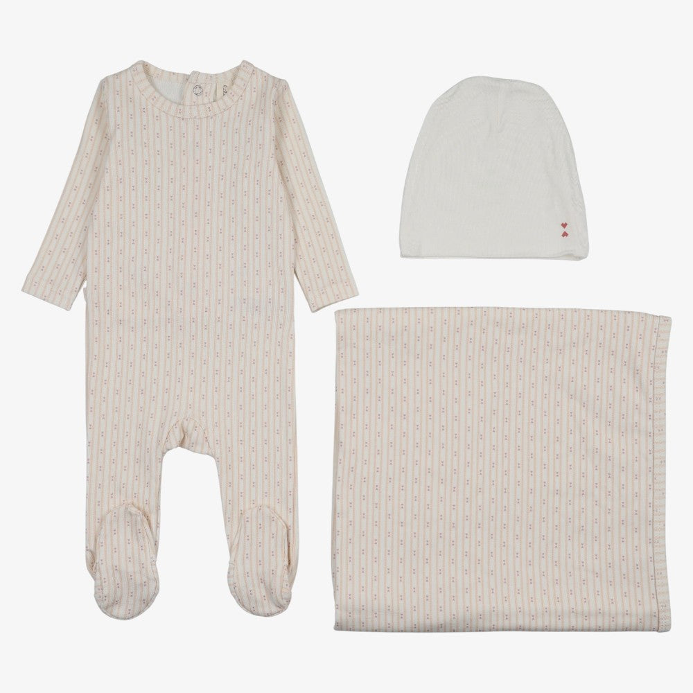 Gem Stripe Take Me Home Set - Cream &amp; Pink