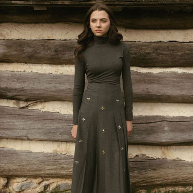 Solid Turtleneck - Grey