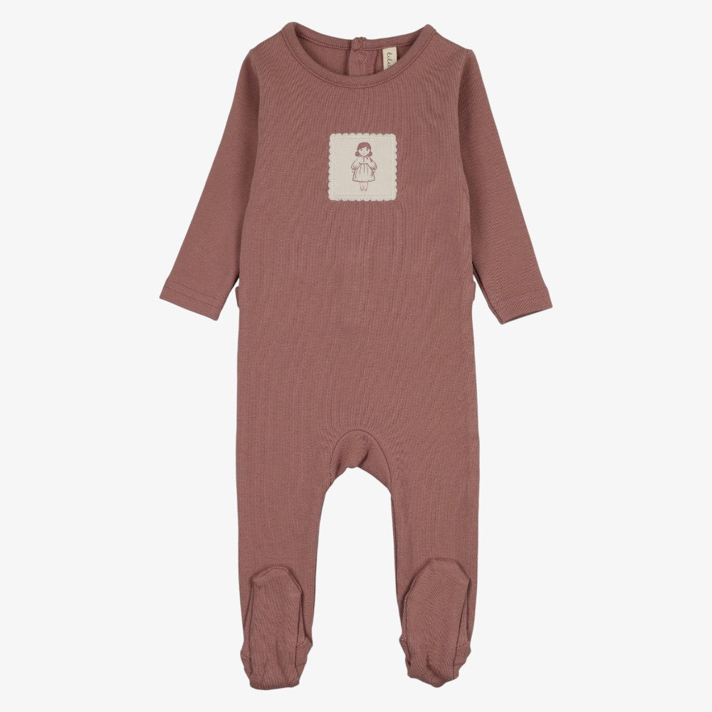Graphic Tag Footie - Mauve