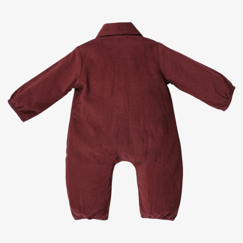 Corduroy Romper - Burgundy