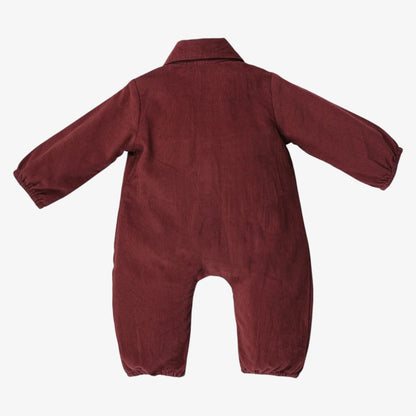Corduroy Romper - Burgundy